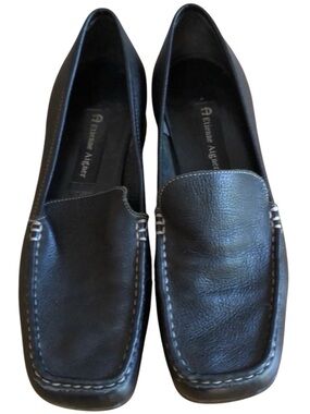 Black Etienne Aigner Square-Toe Loafers